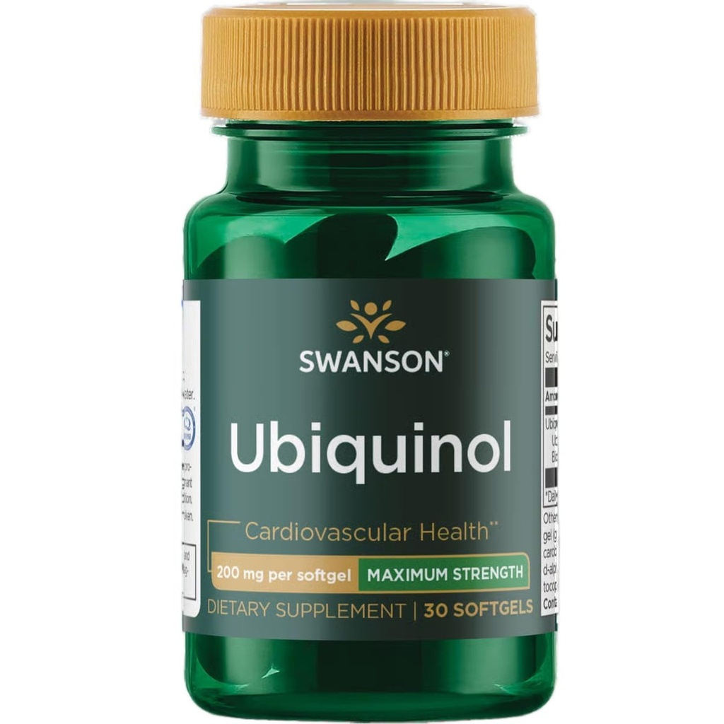 Swanson Maximum Strength Ubiquinol 200 Milligrams 30 Sgels