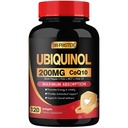 DRFOSTER Coq10 Ubichinol 200mg, Coq10 200mg Softgels, Max Absorptie Ubichinol met Vitamine E & PQQ & Black Pepper, Krachtig Antioxidant, 120 Softgels