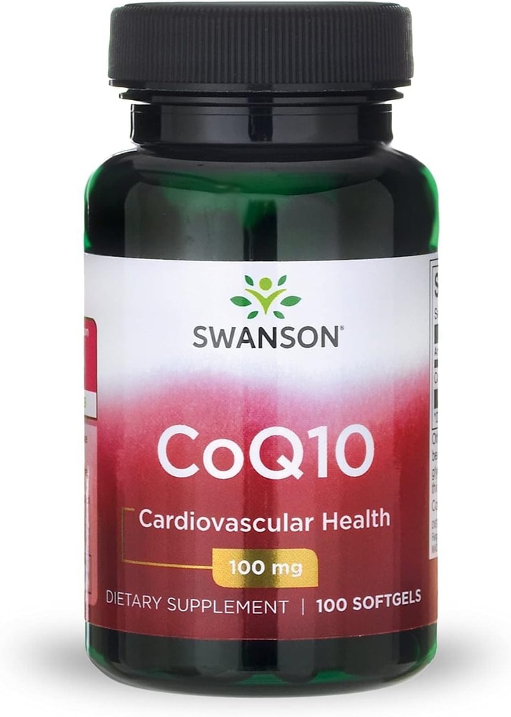 Swanson CoQ10 - Energy Antioxidant Support - Co-enzym Q10 Supplement - (100 Softgels, 100mg Elk)