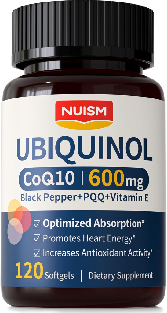 CoQ10 600mg Softgels,Ubichinol Q10 Coenzyme Supplement,Coq 10 600mg Vitaminen Maximale Absorptie,Antioxidant Ondersteuning voor Hart Gezondheid en Energie
