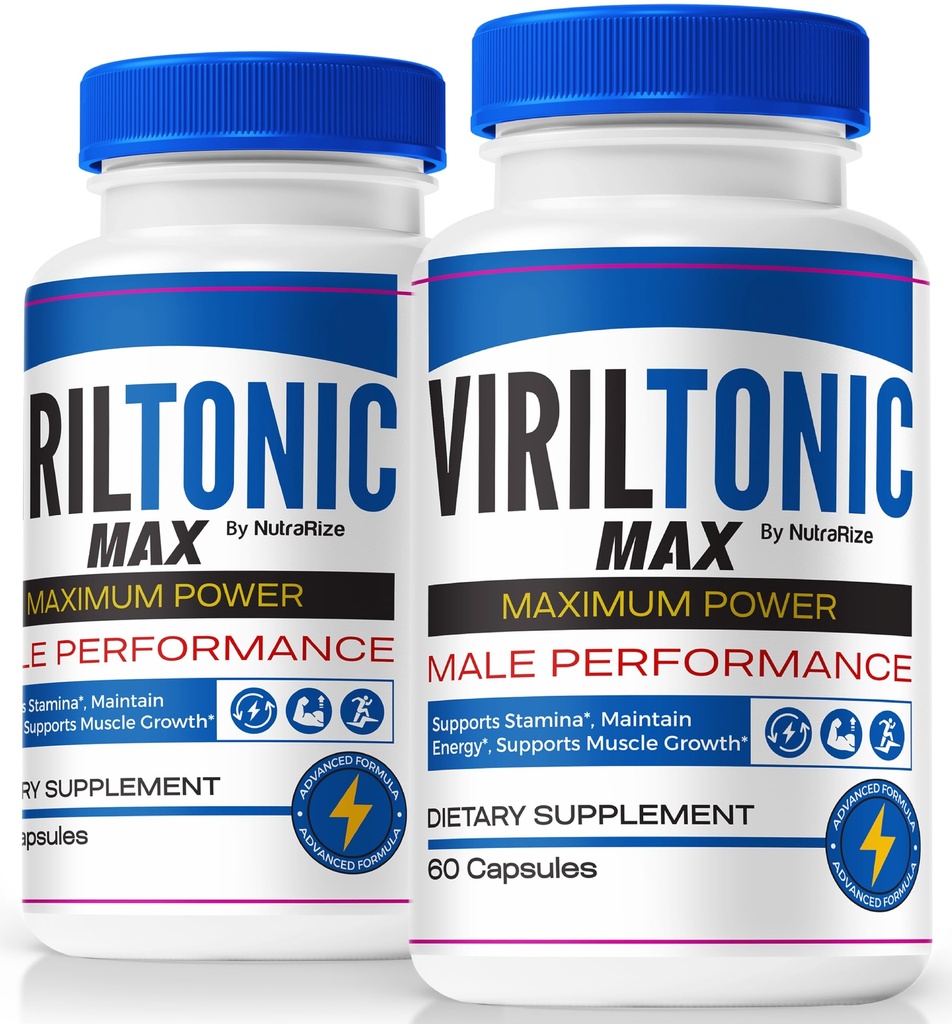 (2 Pack) VirilTonic Max for Men, Official Viril Tonic Max Male Capsules, Premium Formula for Overall Performance, All Natural Supplement For Health and Wellness, VirilTonic24 Reviews (120 Capsules)
