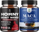 Bundle d'herbe de chèvre en chaleur avec racine de Maca noire, Tongkat Ali, Saw Palmetto & Panax Extrait de Ginseng pour l'endurance et l'énergie et racine de Maca noire avec Ginseng Sibérie Ashwagandha - Supplément de bien-être pour hommes