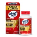 Move Free Advanced 5-Day Joint Support Supplement with Turmeric Curcumin & Tamarind (TamaFlex) Glucosamine, & Vitamin D3 for Joint Health, Bone Strength, Cartilage, and Knee Range of Motion. 90 Count