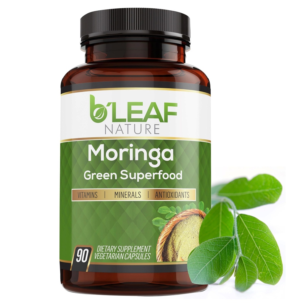 B'LEAF NATUUR Organische Moringa Capsules 1000mg, 90 Tellen 