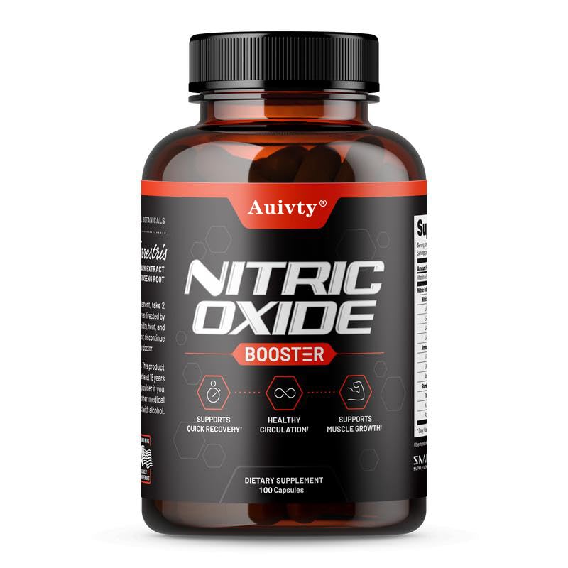 Nitric Oxide Booster Supplement – L-Arginine, L-Citrulline & Beet Root – Energy & Performance Support – 100 Vegan Capsules, Made in USA