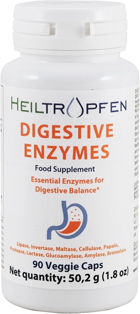 Enzymes digestifs Heiltropfen 90 Capsules de légumes
