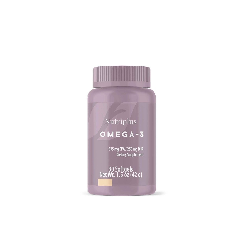 FARMASi Nutriplus Omega-3 Omega-Rich Fish Oil Supplement – 30 Capsules(42 g / 1.48 oz) – Premium Omega-3 for Daily Nutrition – Burpless, Enteric-Coated, Natural Fish Oil, Essential Fatty Acids