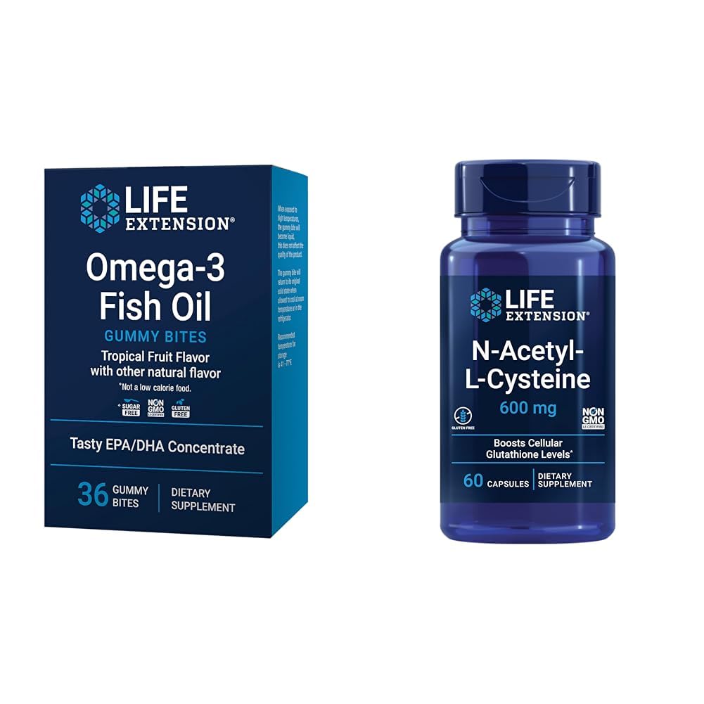 Prolongation de la durée de vie Huile de poisson Omega-3 Morceaux de gommy et N-acétyl-L-Cysteine Immune et soutien respiratoire