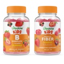 Lifeable B Complex Kids + Prebiotic Fiber Kids, Gummies Bundle - Great Tasting, Vitamin Supplement, Gluten Free, GMO Free, Chewable Gummy