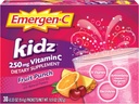 Emergen-C Kidz 250mg Kids Vitamine C Poeder, Cafeïnevrij, Immune Ondersteuning Drink Mix, Fruit Punch Smaak - 30 Tellen/1 Maand Levering
