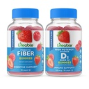 Lifeable Sugar Free Prebiotic Fiber + Vitamin D 5000 IU, Gummies Bundle - Great Tasting, Vitamin Supplement, Gluten Free, GMO Free, Chewable Gummy