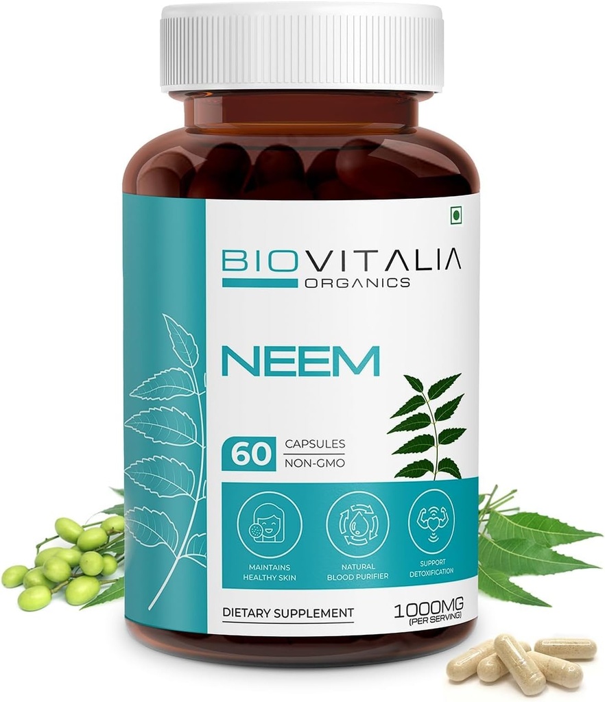 Biovitalia Plant Based Neem 1000mg Capsule for Men & Women 
