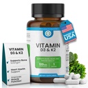 Vitamine D3 K2 5000 UI (MK-7 90 mcg) Supplément – 120 gélules – K2 D3 Supplément de vitamine pour os, coeur et immunosupport et absorption de calcium- Non-OGM, sans gluten - Fabriqué aux États-Unis