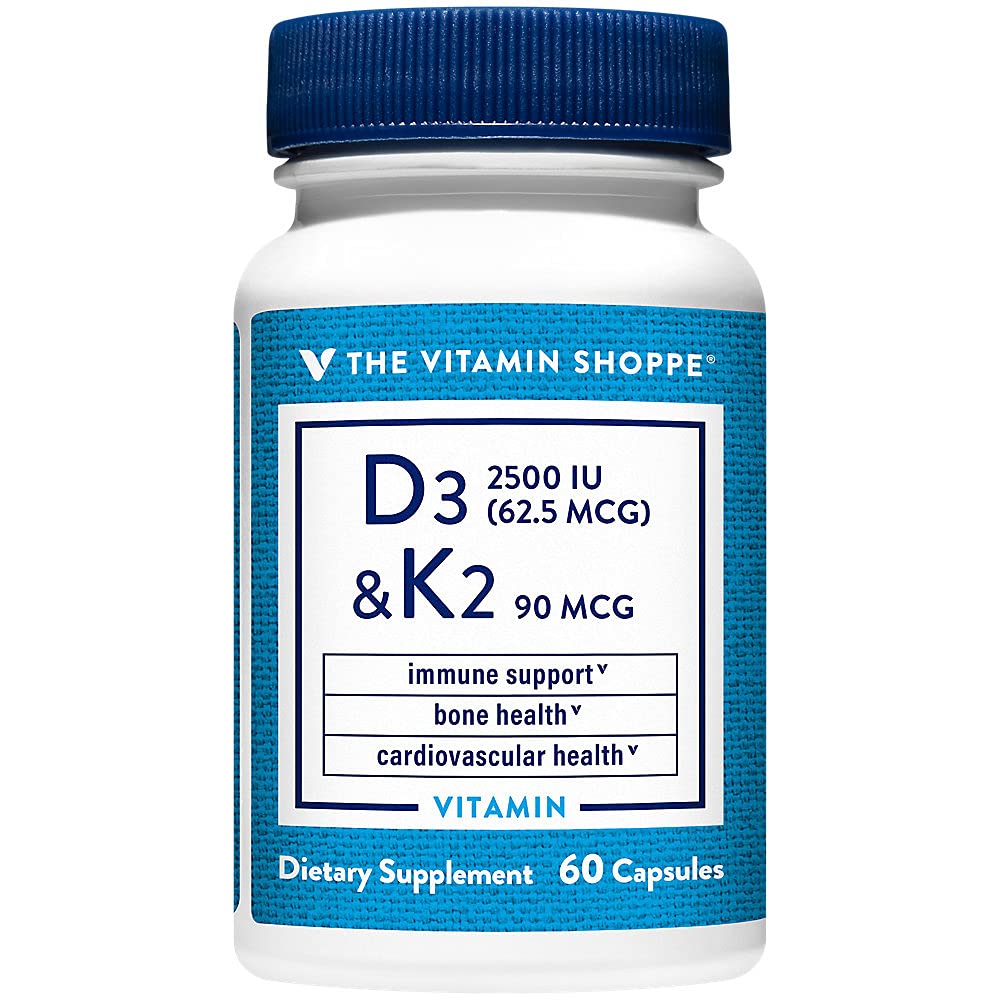 La Vitamine Shoppe Vitamine D3 K2 2500 UI - Densité osseuse et santé du coeur