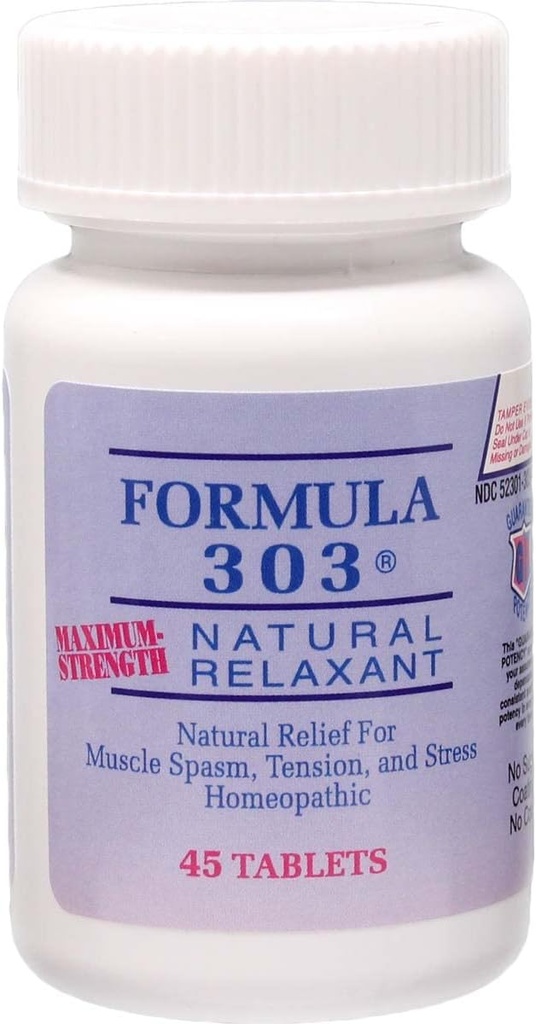 Dee CEE Labs Formule 303 Tabletten met maximale sterkte, 45 tabletten; all-natural bevattende Magnesium voor pijnlijke spieren, passiebloem en Valeriaanwortel