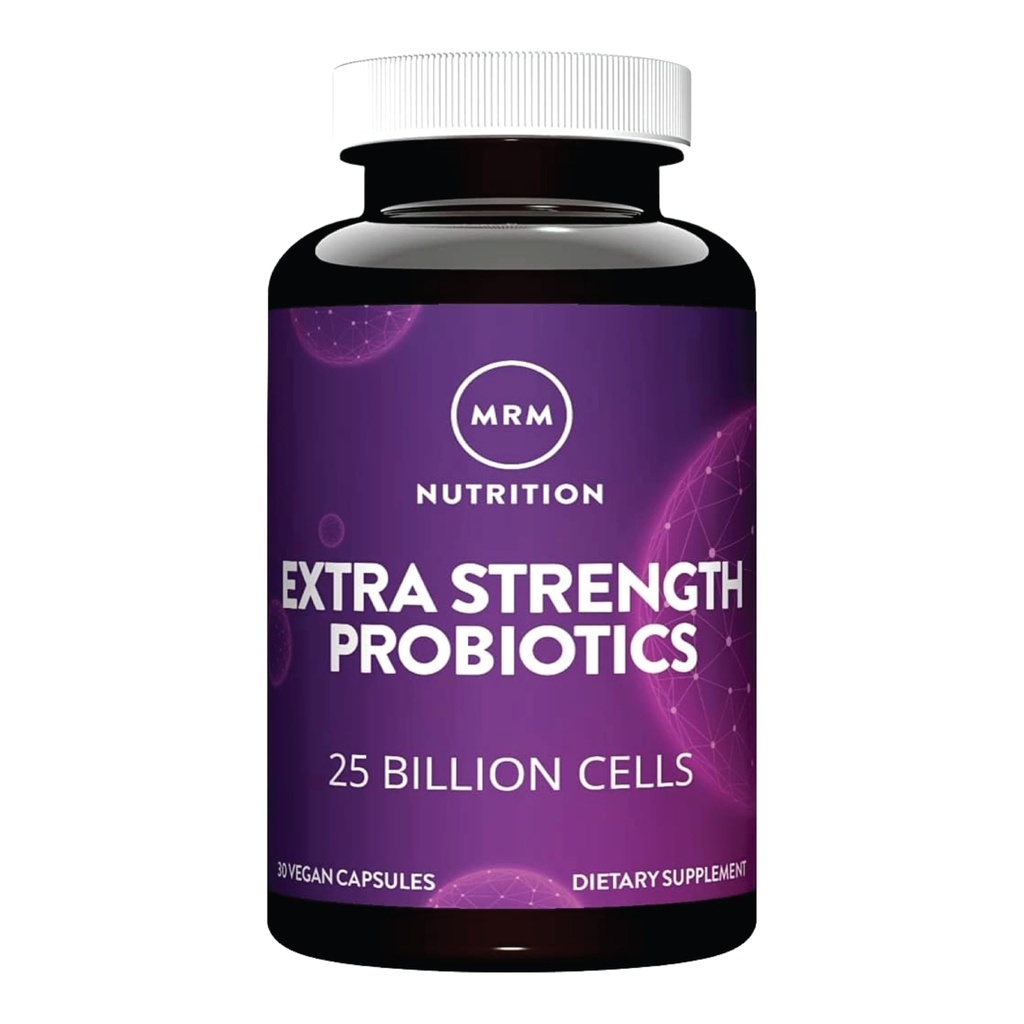 MRM Nutrition Extra Strength Probiotics - Supports Intestinal, GI, & Immune Health for Women & Men, Prebiotic, Probiotic, & Postbiotic Supplement, 25 Billion Cells & 16 Strains, Vegan - 30 Servings