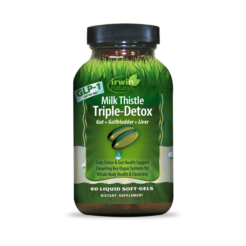 Irwin Naturals Thistle Lait Triple-Détox — Support avancé du foie et de la désintoxication, 60 softgels liquides