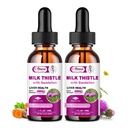 Liquid 2 Pack,600mg Milk Thistle 80% Silymarin Extract & 250mg Dandelion Root Extract, Lever Reiniging Detox & Reparatie Fatty Liver Formula, Vegan, Non-GMO en All-Natural