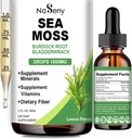 Gouttes liquides de la mousse de mer - Irlandais haute absorption 1000 mg supplément de teinture de la mousse de mer riche en vitamines et minéraux pour la digestion immunitaire et l'énergie-Lemon Saveur