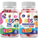 Magnesium Gummies for Kids & Adults - 500mg & Zink Gummies for Kids & Adults - Zink Kauwbare Gummy for Immune Support - Krachtige Natuurlijke Antioxidant Non-GMO Supplement for Children Mannen Vrouw Volwassenen.