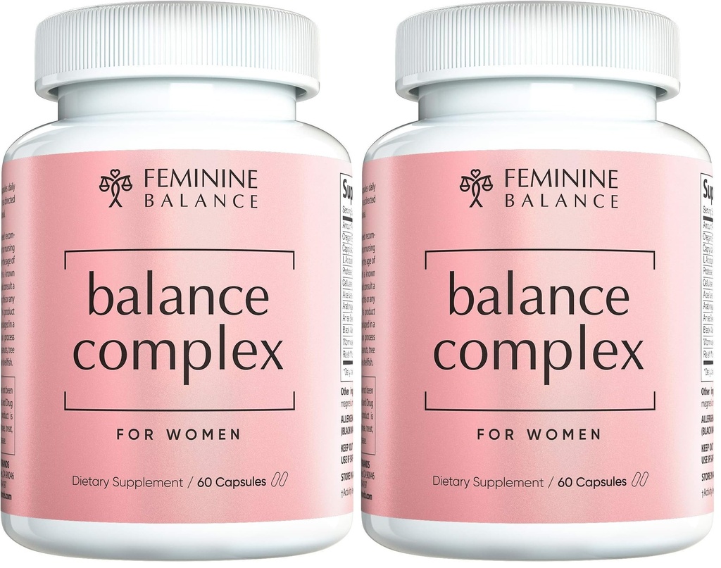 Balance Complex 17-in-1 Vaginal Health 100 Billion Probiotics for Women pH Balance with Cranberry & D-Mannose | Promote Urinary Tract Health for Vaginal Odor & Vaginal Flora, 60 Capsules (Pack of 2)