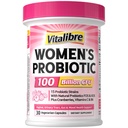 Vitalibre Probiotics for Women 100 Billion CFU 15 Strains, Daily Probiotic & Prebiotic Supplement with Organic Cranberry to Support Vaginal, Digestive, Immune Health, Shelf Stable, 30 Vegan Capsules