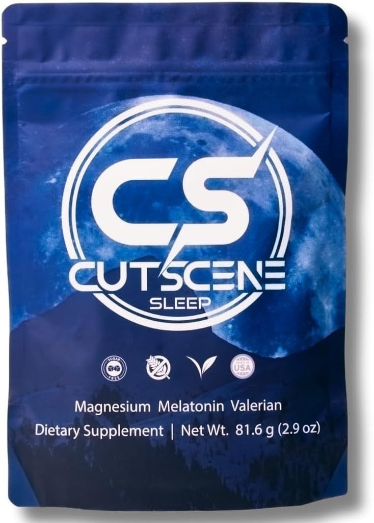 CutScene Sleep Supplement (34 Scoops): Sleep & Recovery Mix met melatonine, Valeriaanwortel, Magnesium. Glutenvrij, Veganistisch, Suikervrij. Limonade Iced Thee smaak.