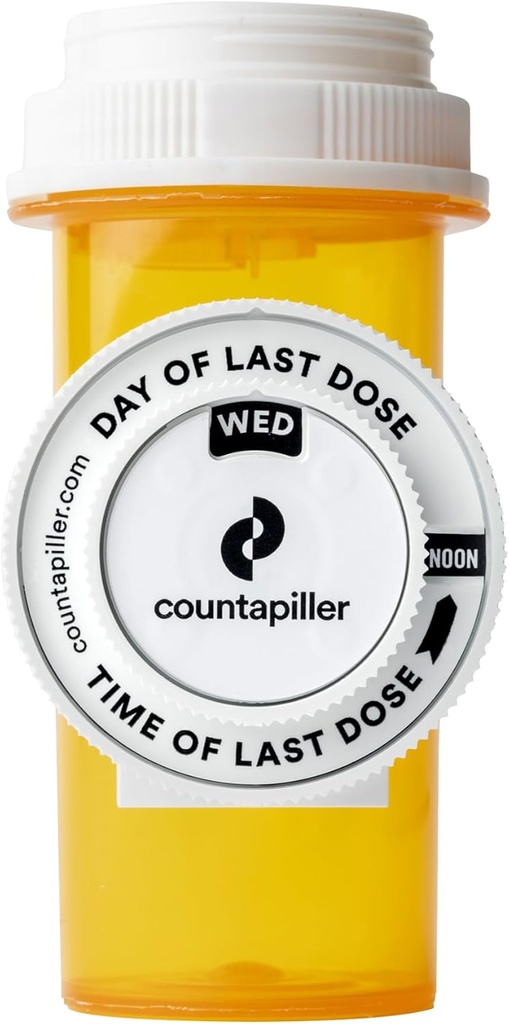 Dosering Time Tracker - Medication Intake Management - Medication Organizer Herinnering - AM/PM - Dosering Herinnering in Dagelijkse en Uur - Pill Tracker - Made in Texas (White)