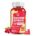 Citrate de calcium Gummies, Calcium 1200 mg avec vitamine d3, K2, Magnésium, zinc pour os, soutien musculaire et immunitaire, supplément de calcium à haute absorption pour les femmes et les hommes, parfum de framboise, 60 Chews
