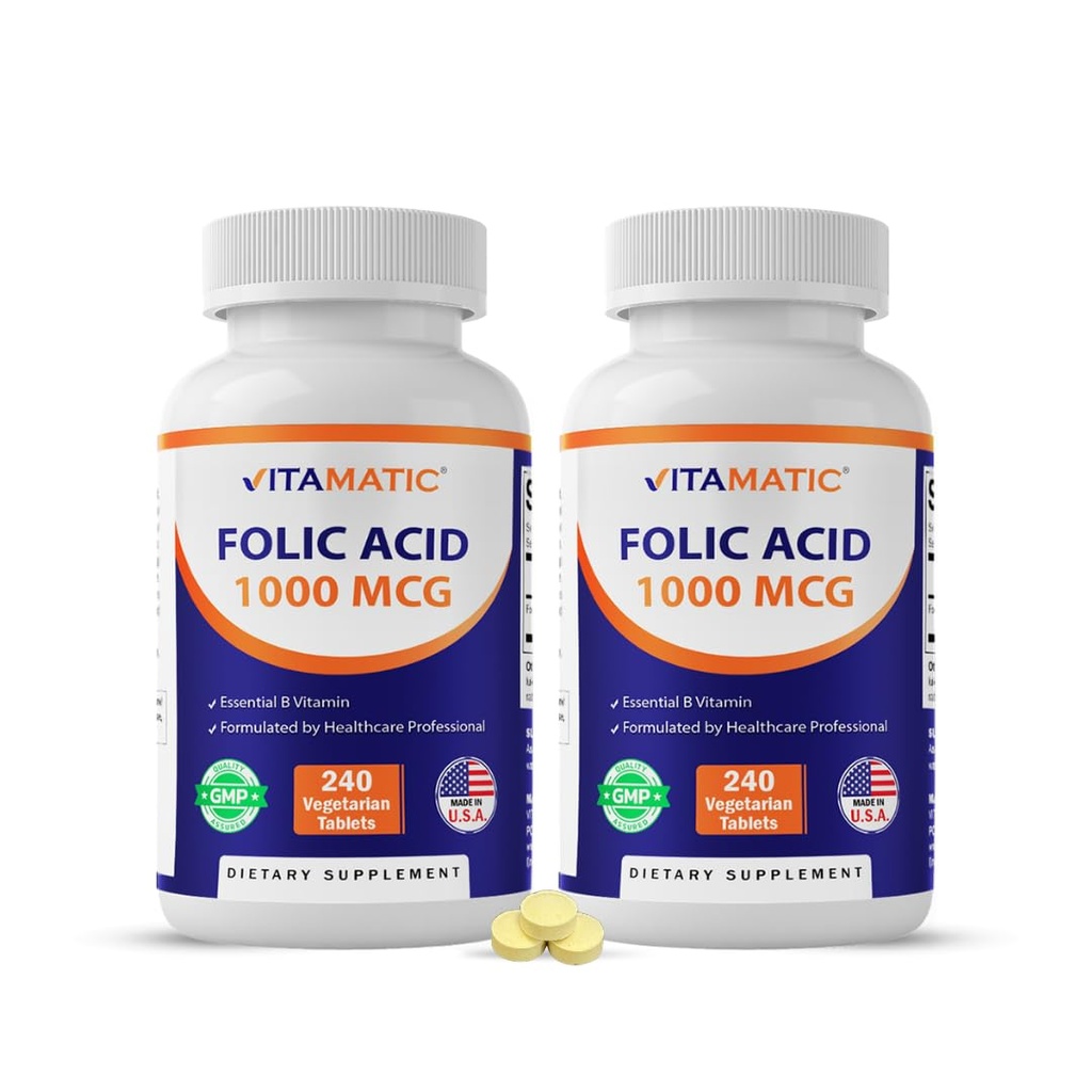 Vitamatic Folic Acid 1000 mcg (1 mg) 