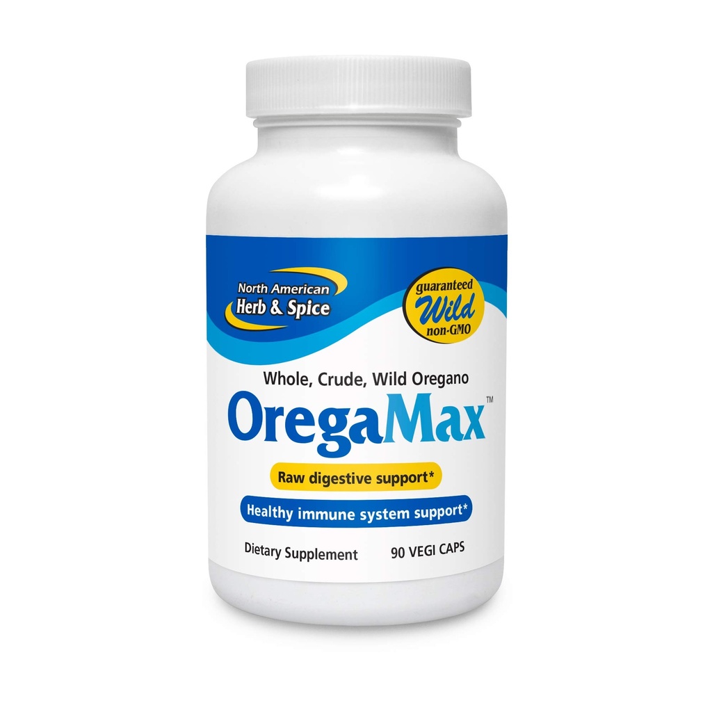 NOORD AMERICAN HERB & SPICE OregaMax - 90 Capsules - Wild Oregano Supplement - Digestieve en immuunsteun - Oreganoolie, Knoflook, ui - Non-GMO - 90 Totaal