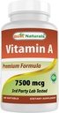 Best Naturals Vitamin A 25000 IU (7500 mcg), Non-GMO Formula Supports Healthy Vision & Immune System and Healthy Growth & Reproduction, 180 Softgels (180 Count (Pack of 1))
