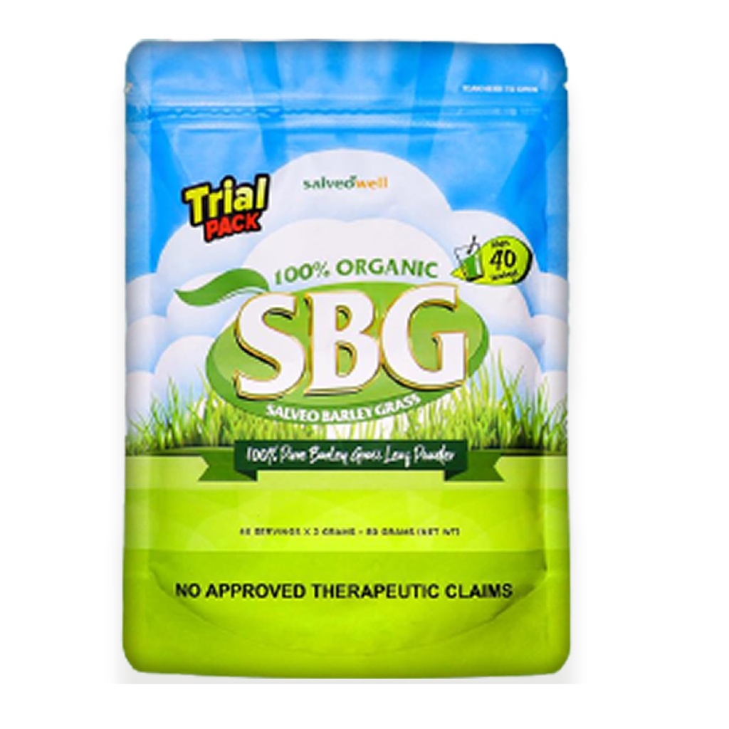 Salveo Barley Grass Powder in Trial Pack, 80grams, 100% Pure and Organic