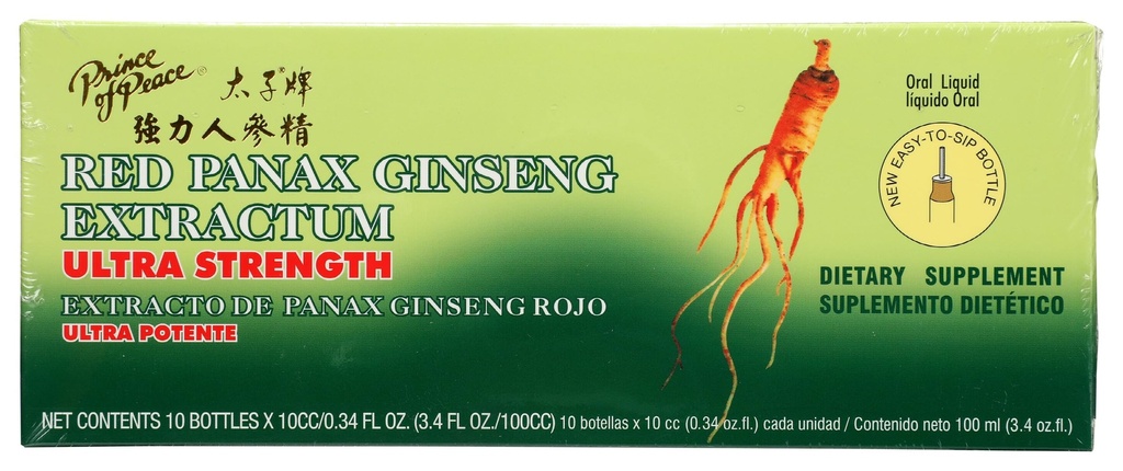 Prince of Peace Red Panax Ginseng Extractum Ultra Strength -- 3,4 oz - 10 flessen