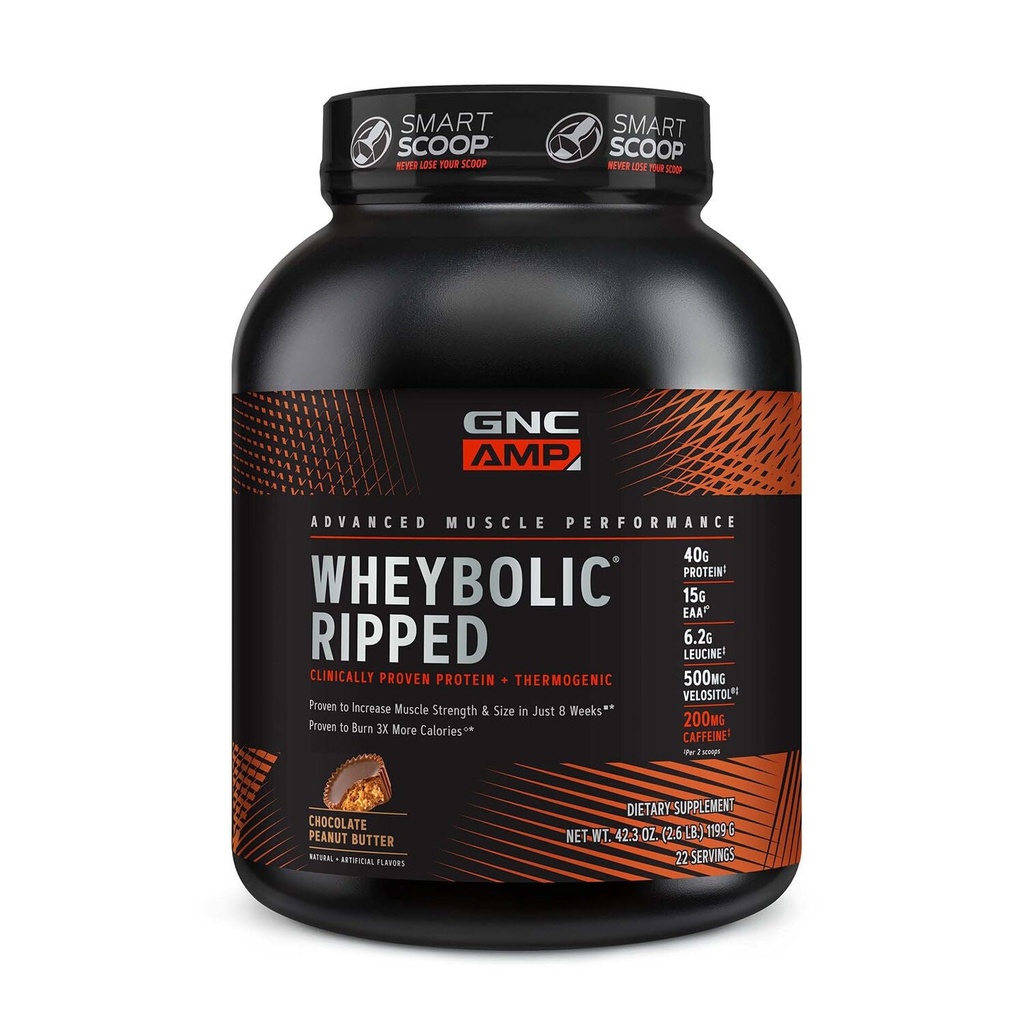 GNC AMP Wheybolic Ripped - Chocolate Peanut Butter (22 Servings)