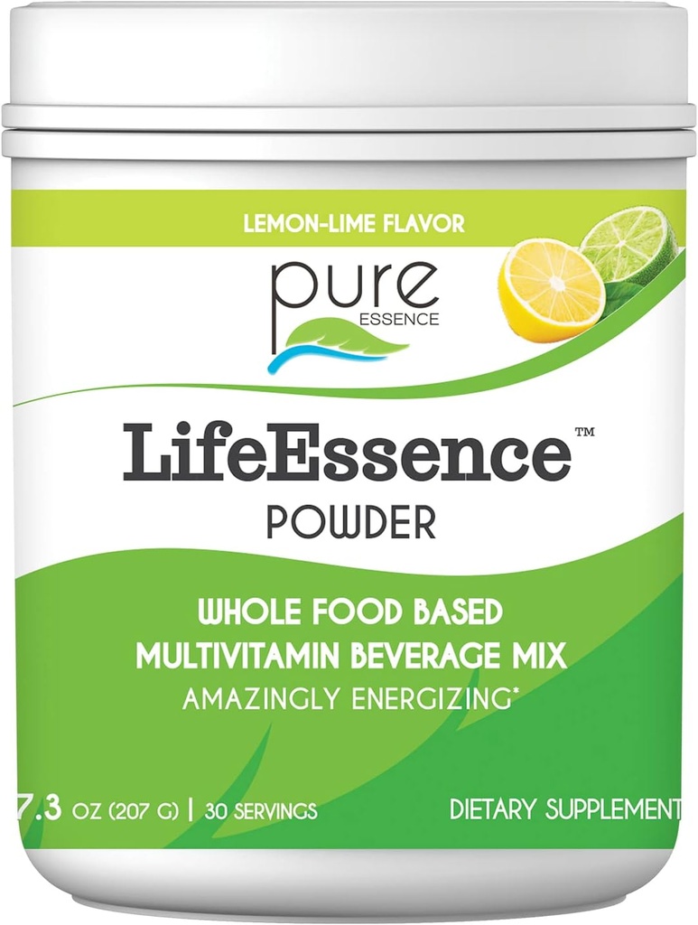 Pure Essence Labs LifeEssence Multivitamine Powder for Men and Women, Natural Herbal Supplement with Vitamin D3, B12, and Biotin, Energizing Whole Food Based Powder Mix, 7.3 oz