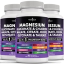 NIEUWE AGE Magnesium Supplement - Krachtige Glycinate Citrate Malate Oxide Taurate Aspartate Gluconate Orotate & Mag Chloride Mangaan Bot gezondheid en botsterkte, gezamenlijke ondersteuning 270 Tel.