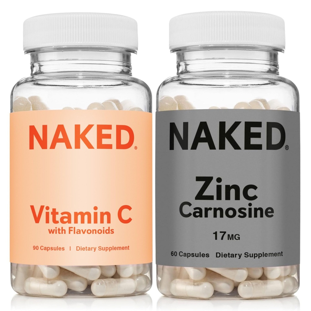 NAKED Zink Carnosine 17mg (60 capsules) Vitamine C 500mg (90 capsules) 