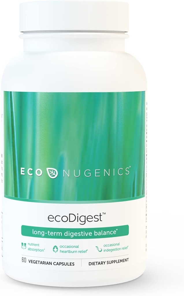 EcoNugenics EcoDigest Digestief Gezondheidssupplement - 60 capsules- Digestieve ondersteuning - Kruiden, medicinale champignons en enzymen
