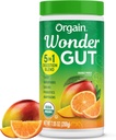 Orgain Biologische Wonder Gut Fiber Supplement Powder, 5 in 1 Blend met 1 miljard Probiotica, Groenen, Vitamine C, Adaptogenen voor Gut Health en Immune Support, Non-GMO, Orange Mango, 7,05 oz