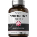 Piping Rock Yohimbe Supplementen voor Mannen 180 Capsules Max Onbewerkt Extract met Pausinystalia Yohimbe, Glutenvrije Supplement