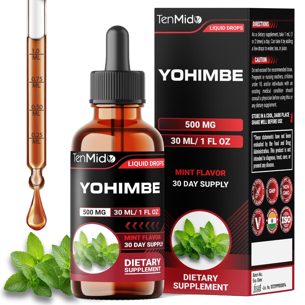 Yohimbe suppléments pour les hommes et les femmes - Yohimbine 10mg gouttes liquides