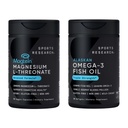 Sportonderzoek® 90 Ct Cognitive Health Support Pack - Triple Strength Omega 3 Fish Oil EPA DHA vetzuren van single-Source Wild Alaska Pollock & Magtein Magnesium L-Threonate voor geheugen, focus