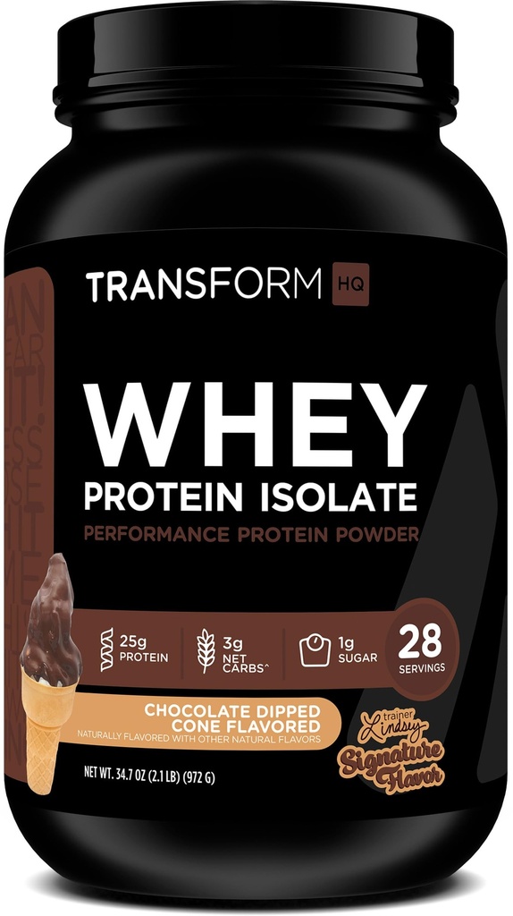TransformHQ Whey Protein Isolate (WPI) Chocolate Dipped Cone Flavored 28 Servings - Performance Protein Powder
