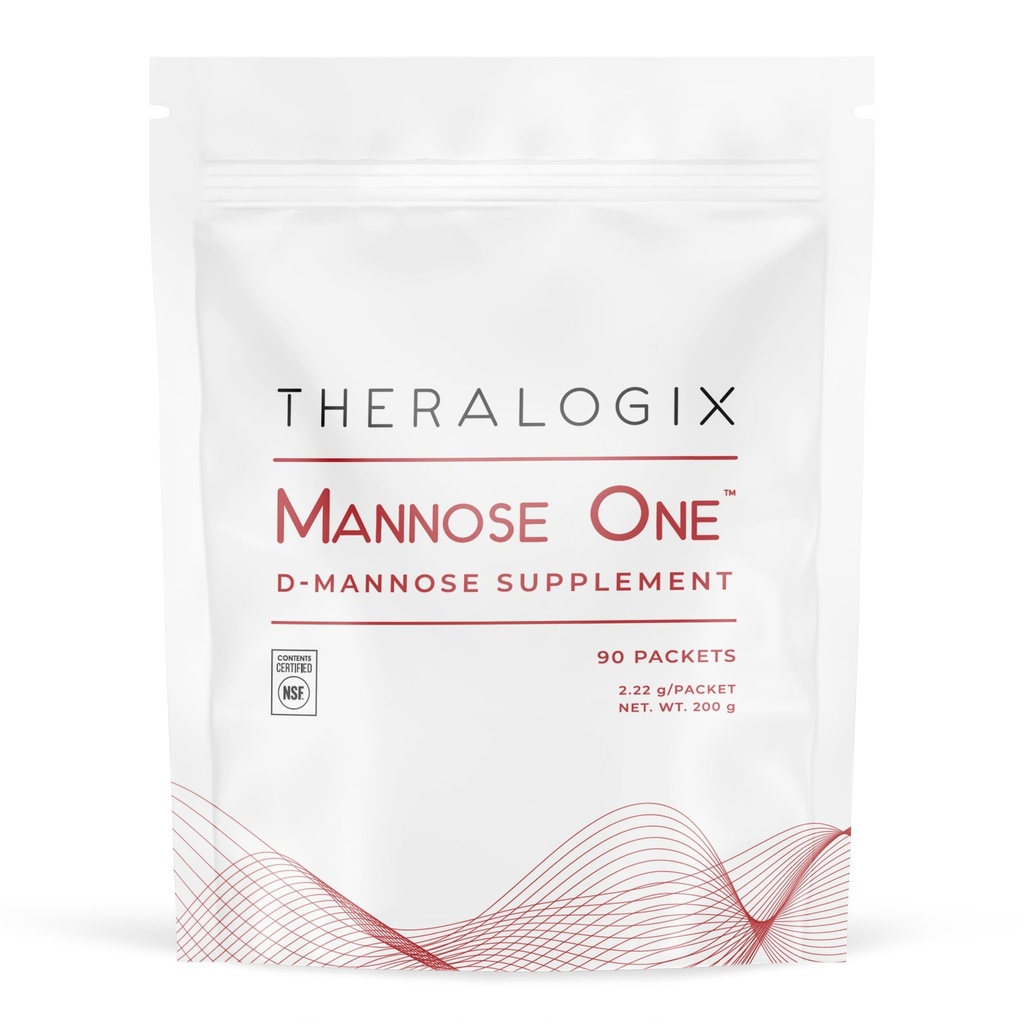 Theralogix Mannose One D-Mannose Powder - 90-Day Supply - Ondersteunt Urinaire Tract Health met 2000 mg D-Mannose* - NSF Certified - 90 Packets