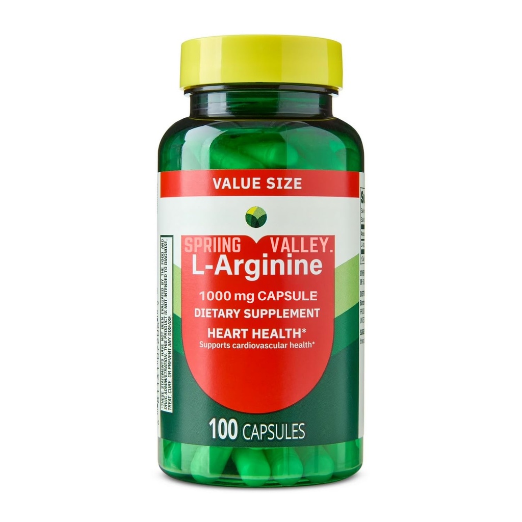 L-Arginine 1000 Mg 100 Capsules L Arginine, Larginine, L Arginina - 1000 Mg 100 Capsules (verpakking van 1)