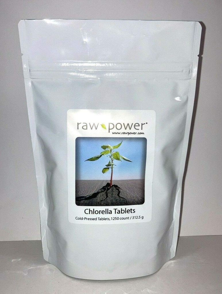 Raw Power Chlorella Tablets (1250 Count, 312.5g, Cold Pressed) Organics