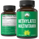 Methylated Multivitamine + Methylated B Complex Supplement. Met trimethylglycine (TMG), L Methylfolaat, Methyl B12 + B1 + B2 + B6 Vitaminen + Choline. MTHFR Supplement voor vrouwen en mannen. Vegan Capsules