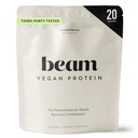 Beam Vegan Protein Powder – Organic Pea Protein Isolate, 20g Plant-Based Protein per Serving, Third-Party Tested, No Added Sugar, Dairy Free, Soy Free, Gluten Free, 20 Servings, Chocolate