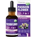 Passion Flower Liquid Drops voor slaapondersteuning, natuurlijke kruiden formule met Valeriaan wortel kamille Extract ondersteuning Slaap goed en ontspannen. Hoge biologische beschikbaarheid Supplement.2oz